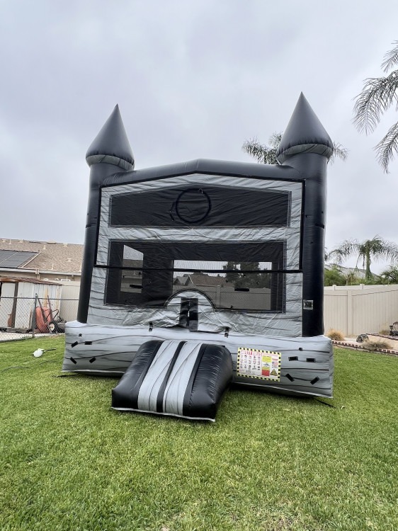 Black marble bounce house