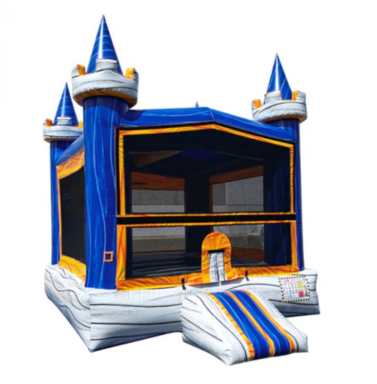 Blue knight bounce house