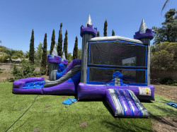 Purple Knight Bounce House Water Slide