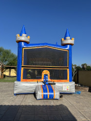 Blue knight bounce house