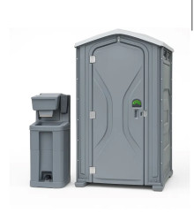 Portable restroom with washing sink