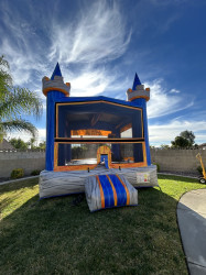 Blue knight bounce house