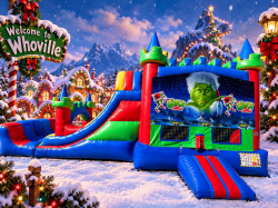 Grinch Bounce house w/double slide
